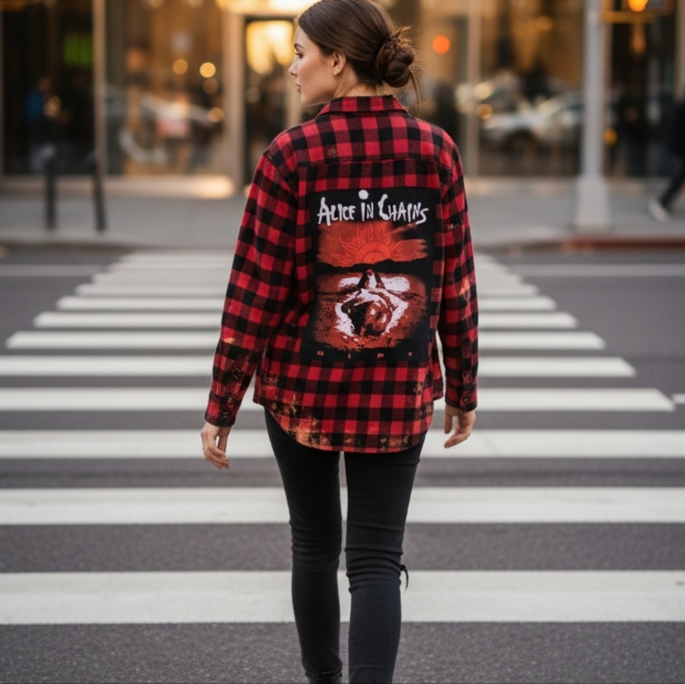 OOAK UNISEX ALICE IN CHANS FLANNEL SM-LG